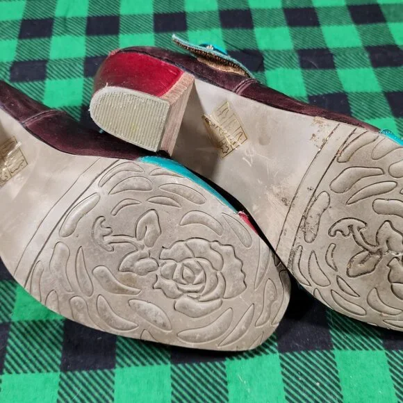 L'Artiste Spring Step Jardin Bohemian Square Heel Sandal Shoe - Picture 3 of 4